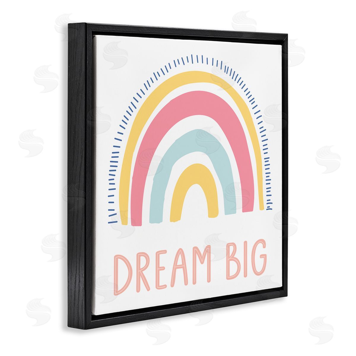 LSR Design Studio Pastel Dream Big Rainbow Black Floating Frame Canvas Wall Art Print