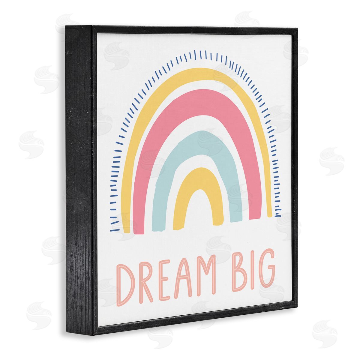 LSR Design Studio Pastel Dream Big Rainbow Black Framed Glicee Wall Art Print