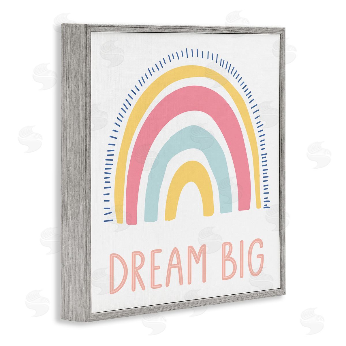 LSR Design Studio Pastel Dream Big Rainbow Gray Framed Glicee Wall Art Print