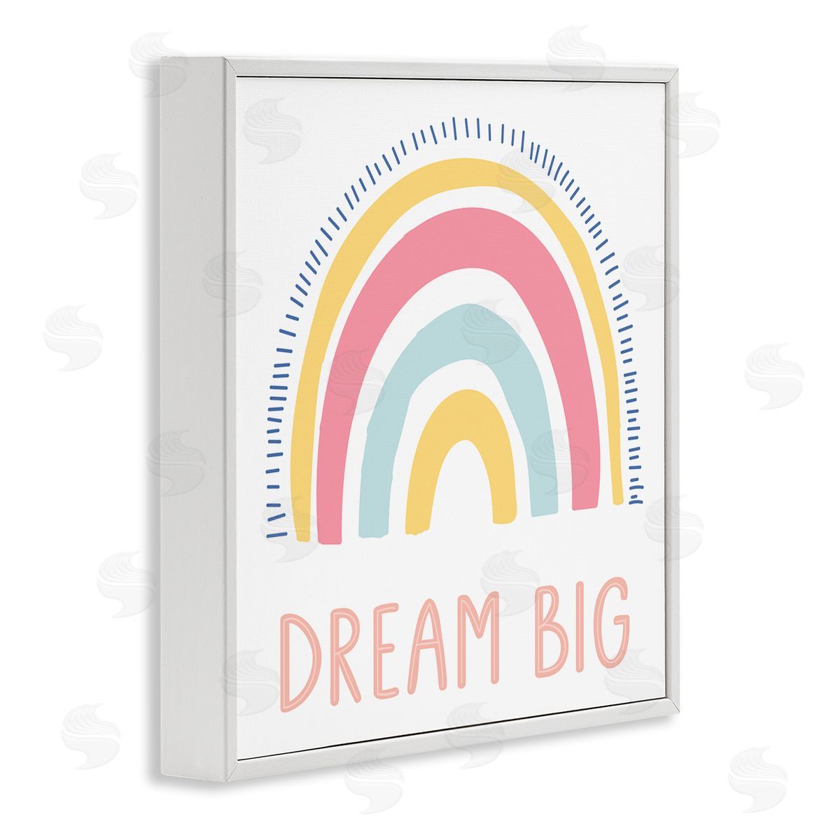 LSR Design Studio Pastel Dream Big Rainbow White Framed Glicee Wall Art Print