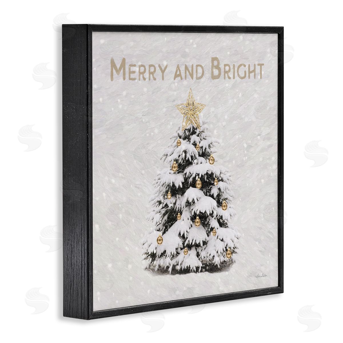 Merry & Bright Scene Black Frame Print Wall Art, Home Decor by Lori Deiter