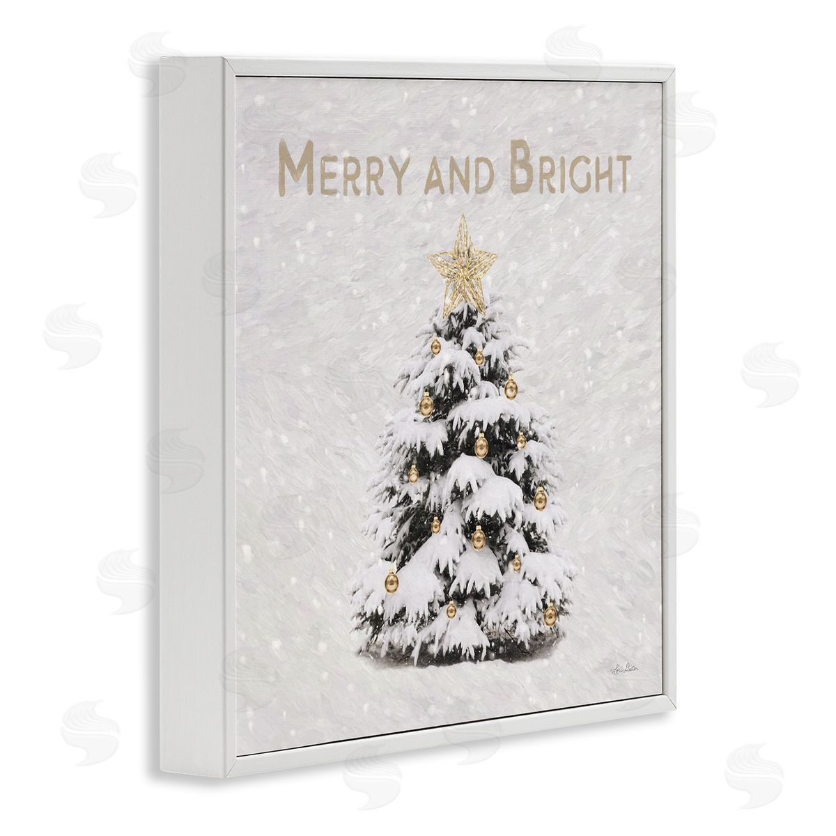 Merry & Bright Scene White Frame Print Wall Art, Home Decor by Lori Deiter