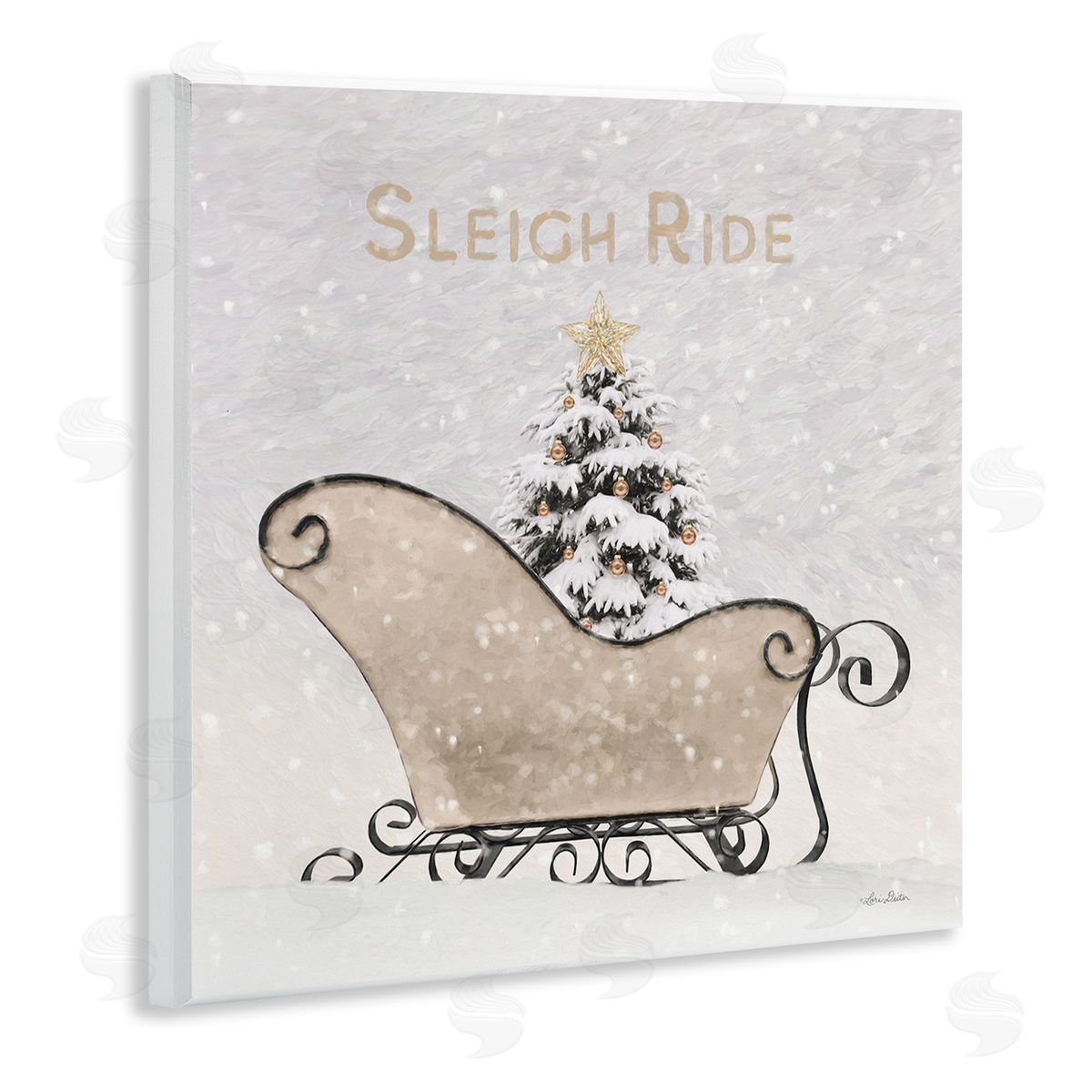 Sleigh Ride Winter Scene Wood Plaque Wall Art, Home Decor by Lori Deiter