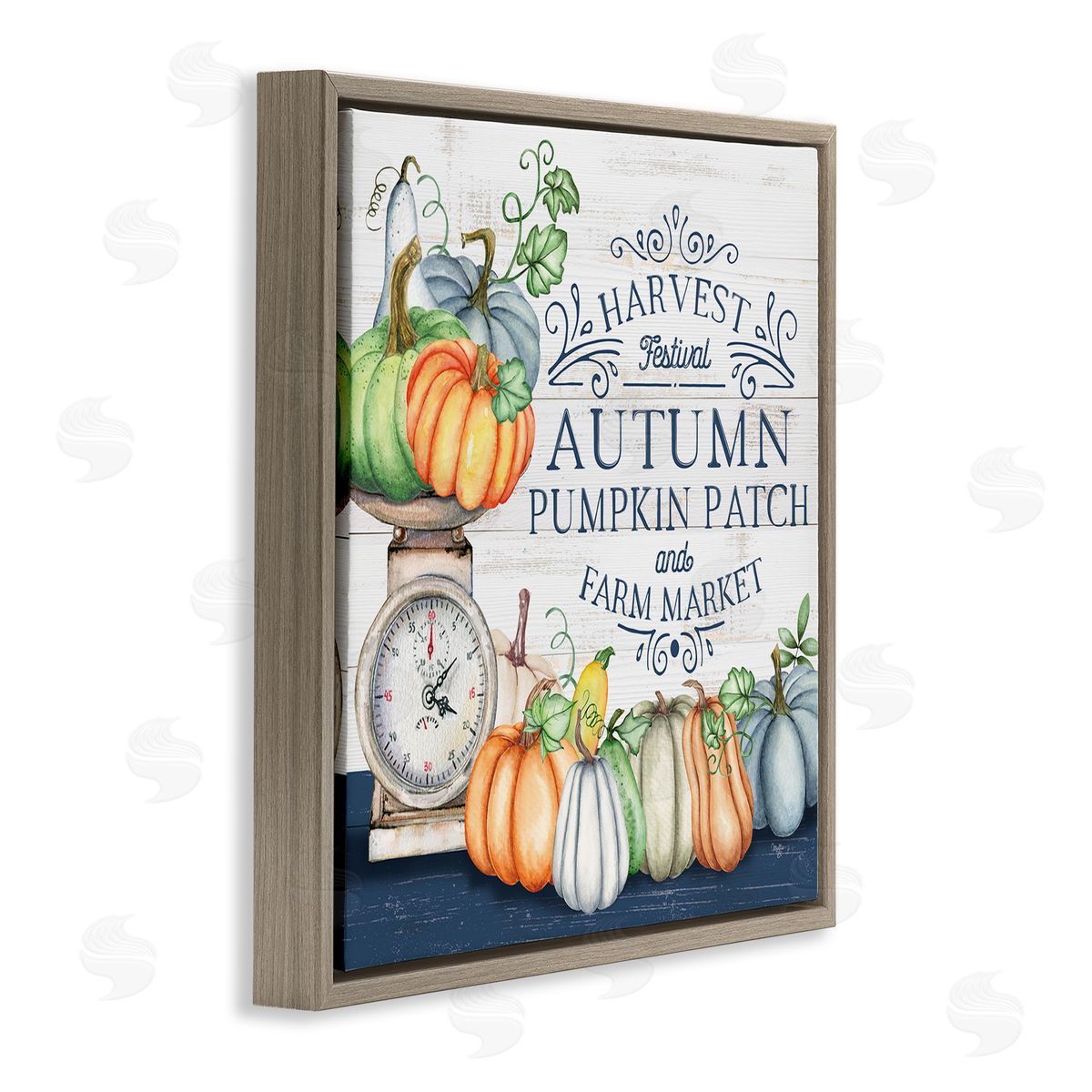 Mollie B. Autumn Harvest Festival Brown Floating Frame Canvas Wall Art Print