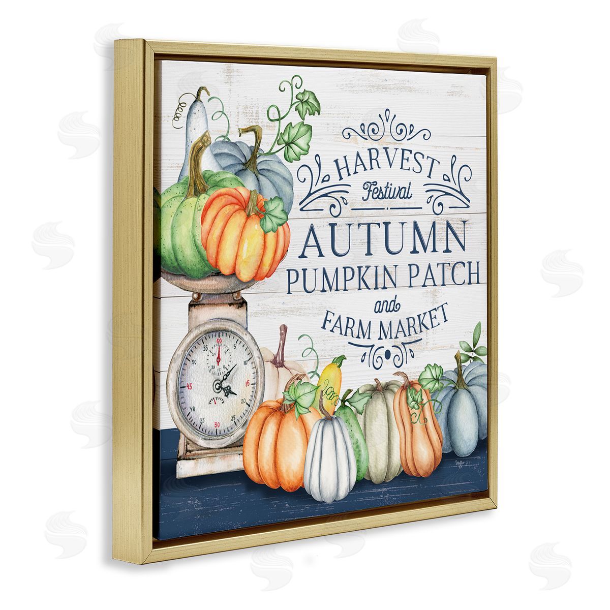 Mollie B. Autumn Harvest Festival Gold Floating Frame Canvas Wall Art Print