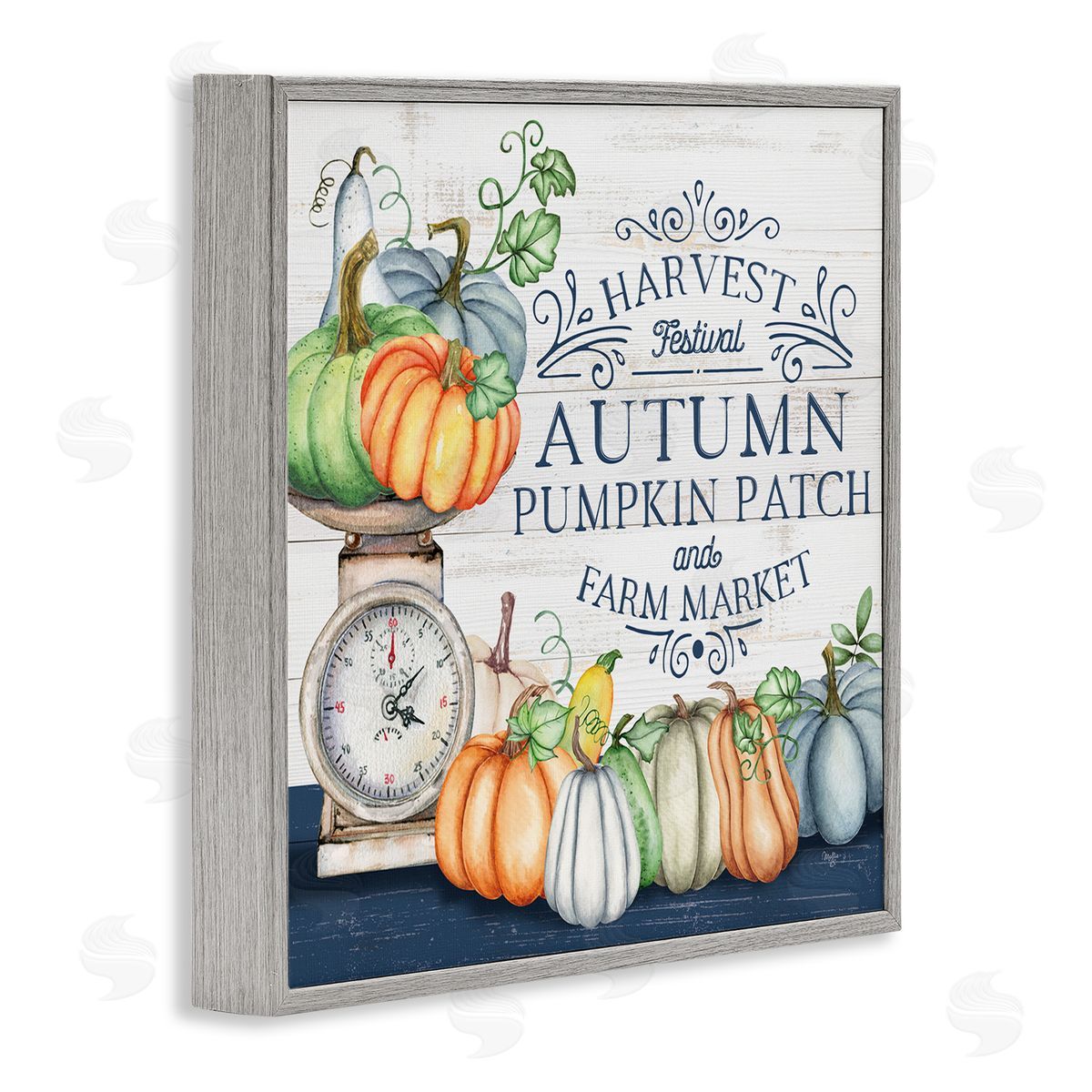 Mollie B. Autumn Harvest Festival Gray Framed Glicee Wall Art Print