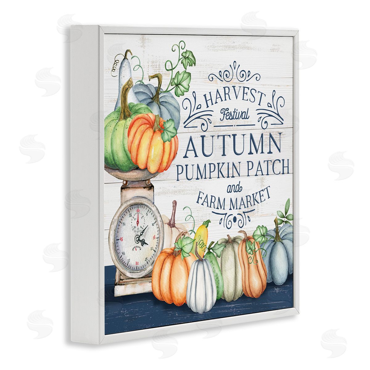 Mollie B. Autumn Harvest Festival White Framed Glicee Wall Art Print