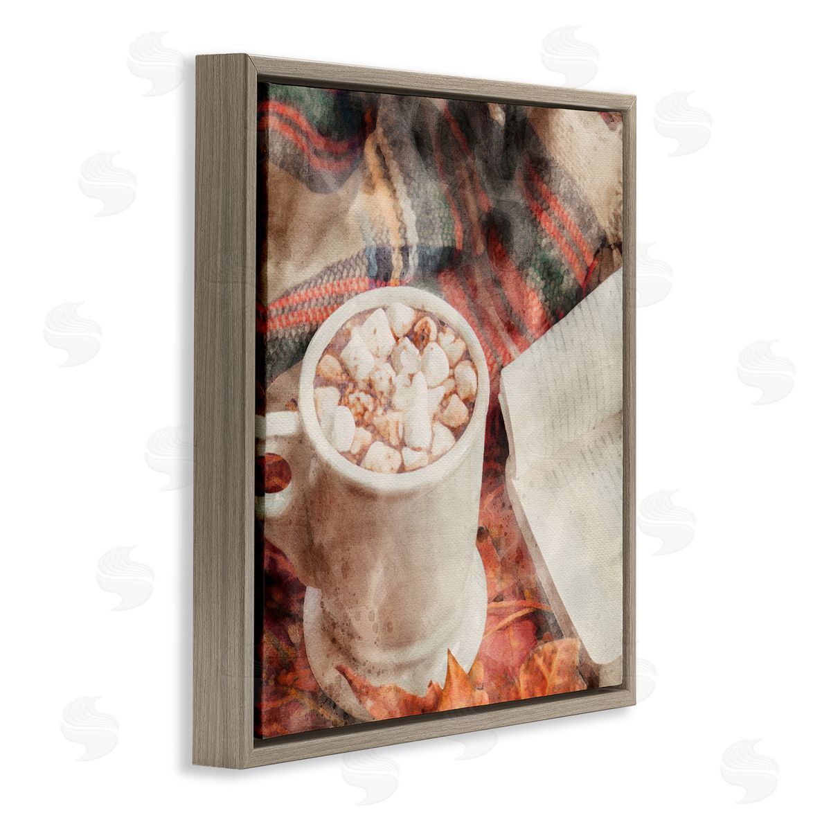 LSR Design Studio Autumn Cocoa & Book Brown Floating Frame Canvas Wall Art Print