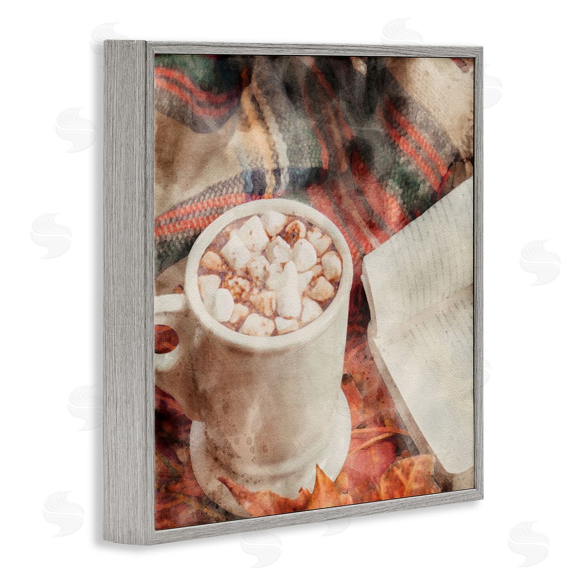 LSR Design Studio Autumn Cocoa & Book Gray Framed Glicee Wall Art Print