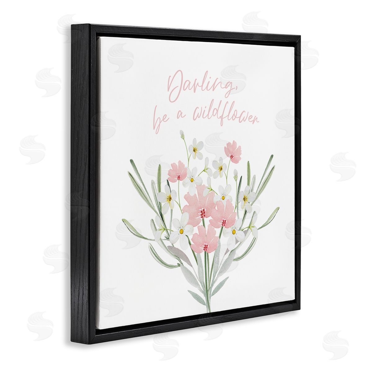 Enya Todd Be A Wildflower Phrase Black Floating Frame Canvas Wall Art Print