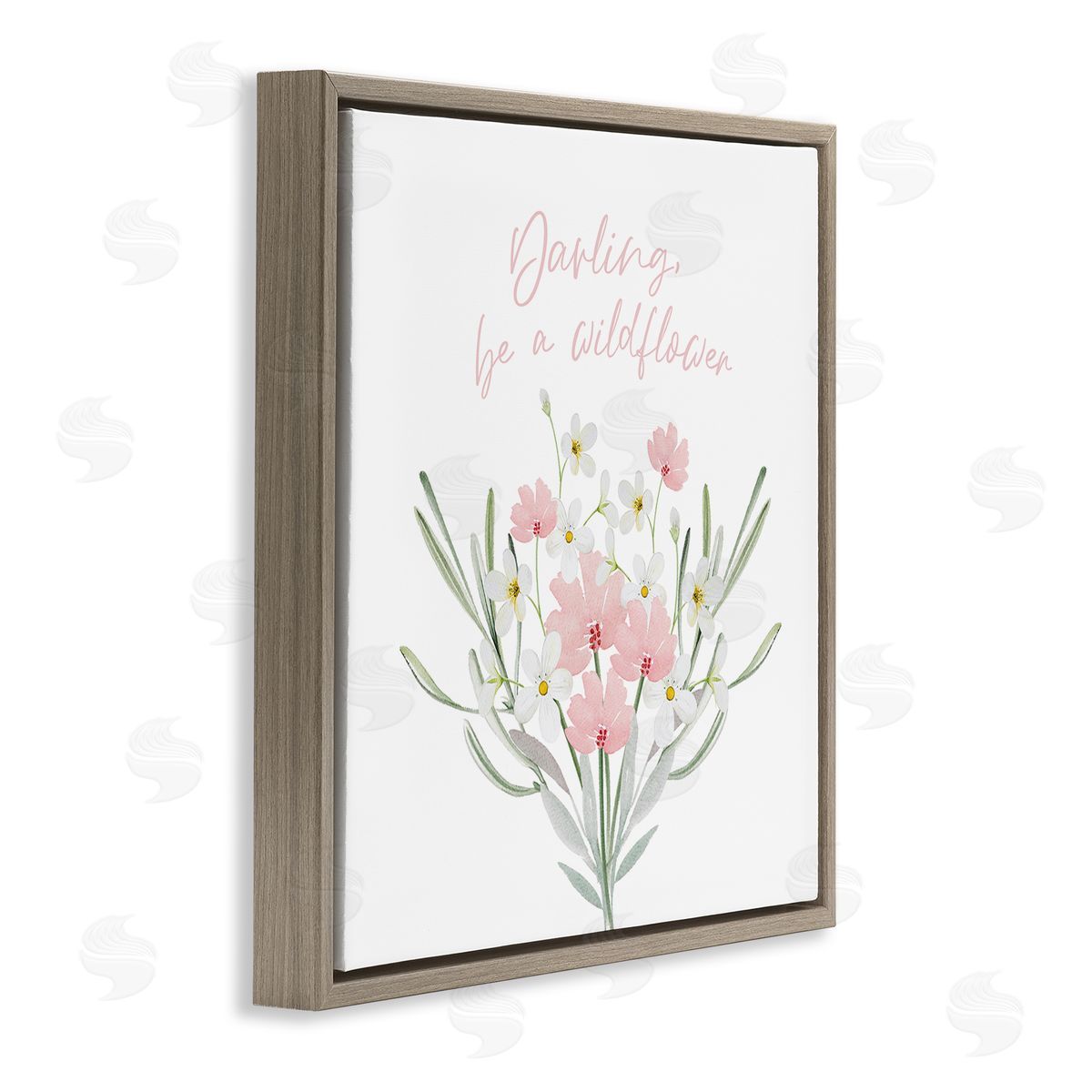 Enya Todd Be A Wildflower Phrase Brown Floating Frame Canvas Wall Art Print