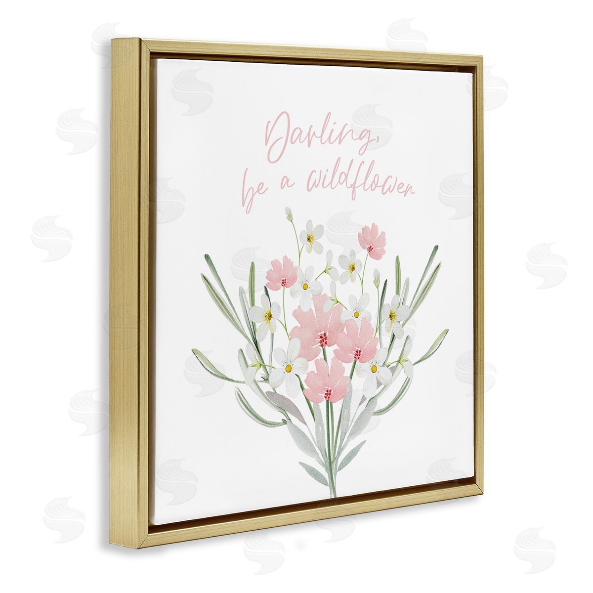 Enya Todd Be A Wildflower Phrase Gold Floating Frame Canvas Wall Art Print