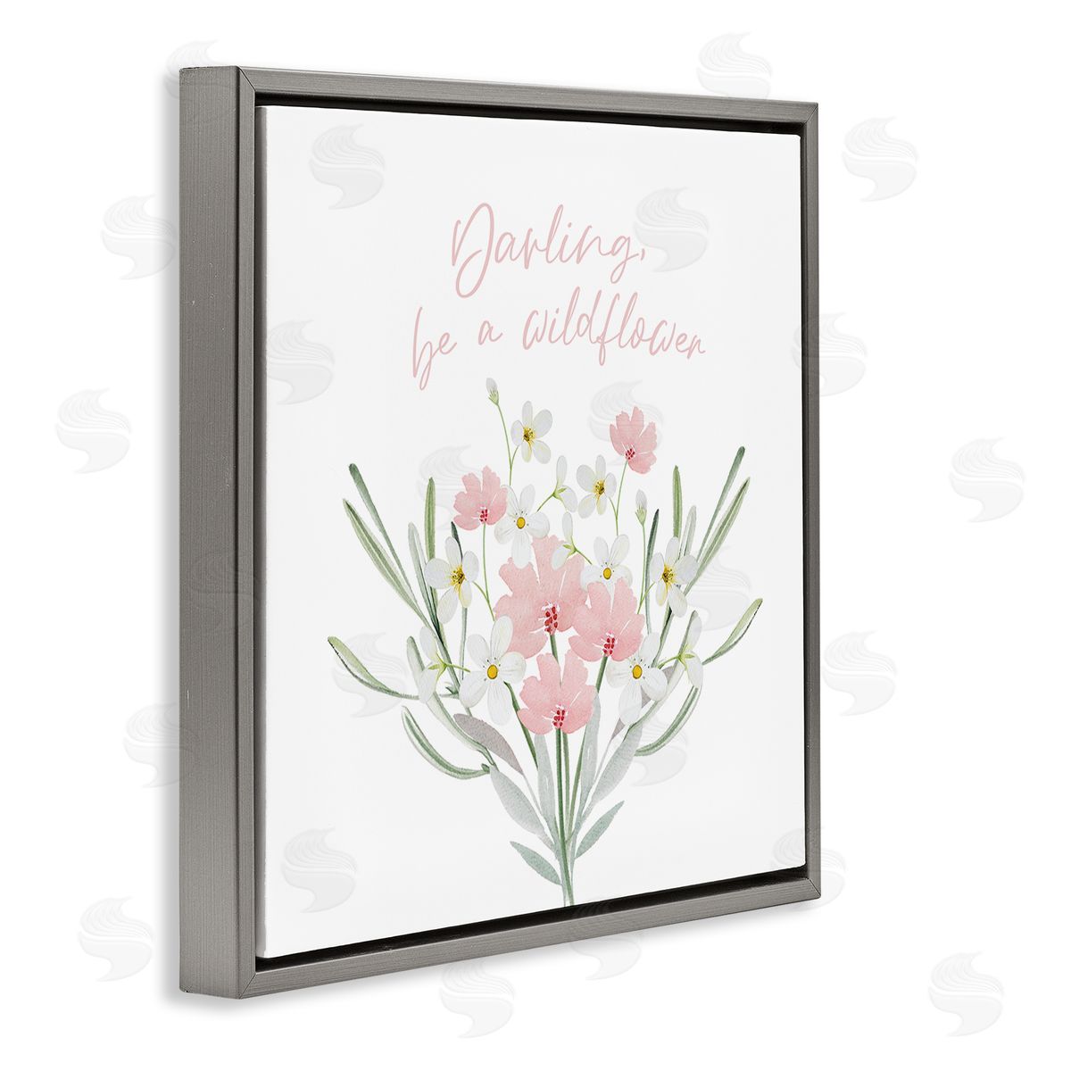 Enya Todd Be A Wildflower Phrase Gray Floating Frame Canvas Wall Art Print