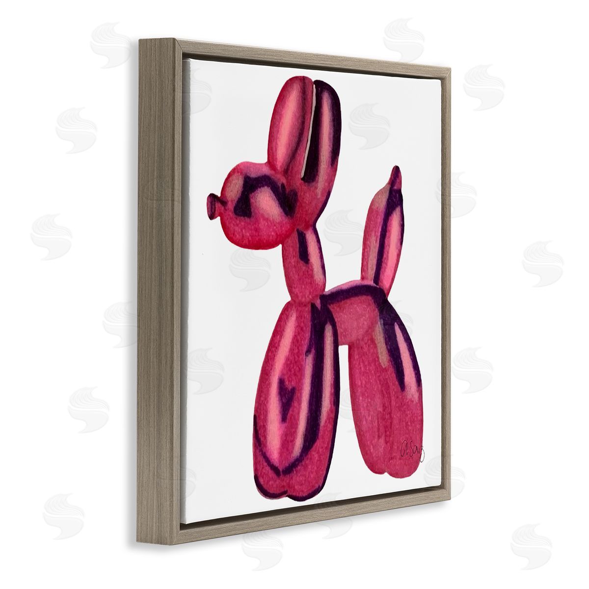 Ale Saiz Studio Abstract Balloon Animal Brown Floating Frame Canvas Wall Art Print