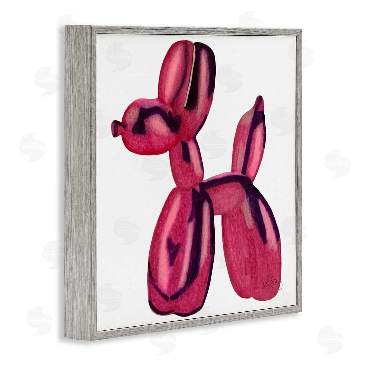 Ale Saiz Studio Abstract Balloon Animal Gray Framed Glicee Wall Art Print