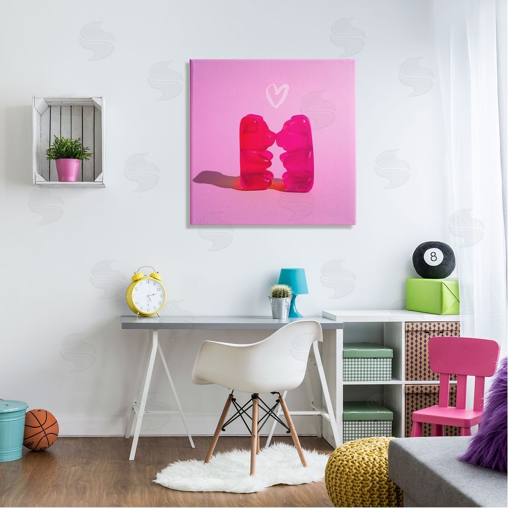 Stupell Studio Bears & Heart Candy Canvas Wall Art in Room