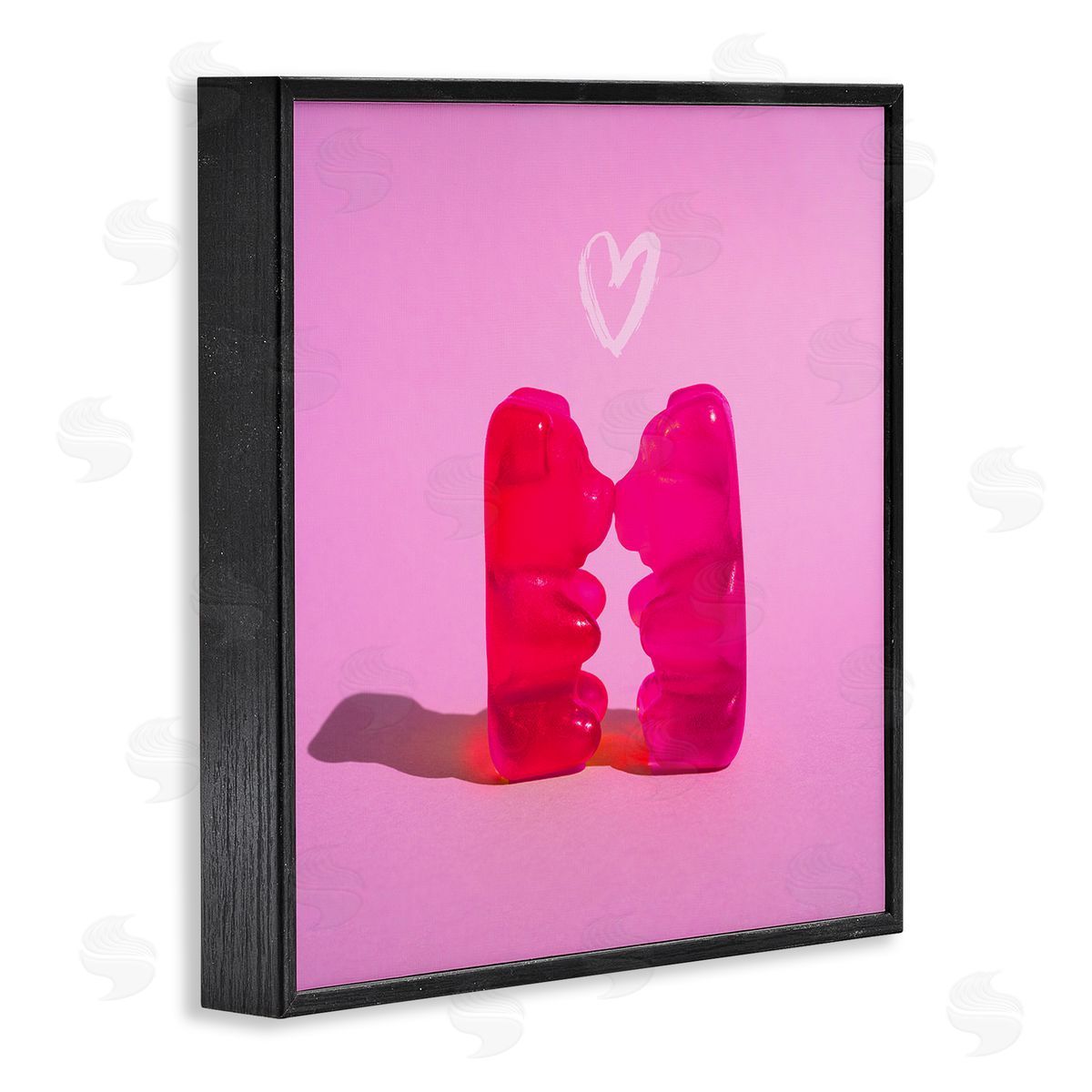 Stupell Studio Bears & Heart Candy Black Framed Glicee Wall Art Print