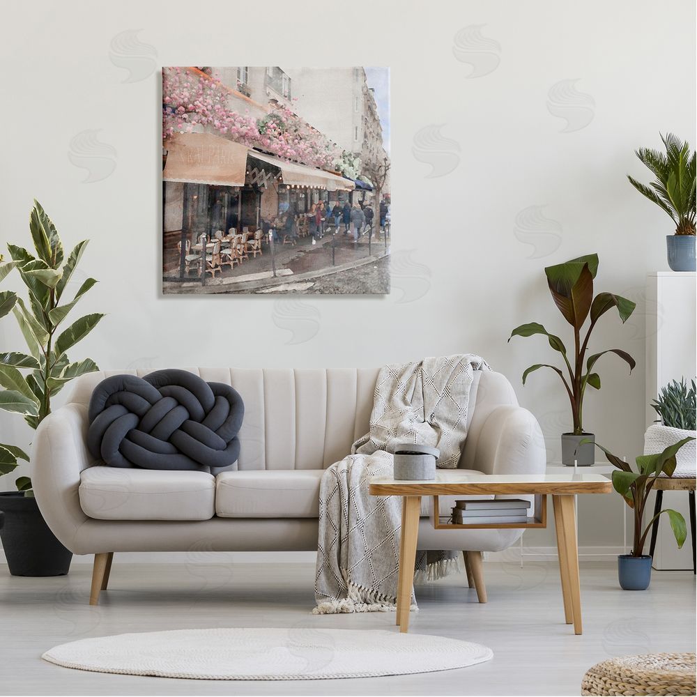 LSR Design Studio Parisian City Street Canvas Wall Art in Room