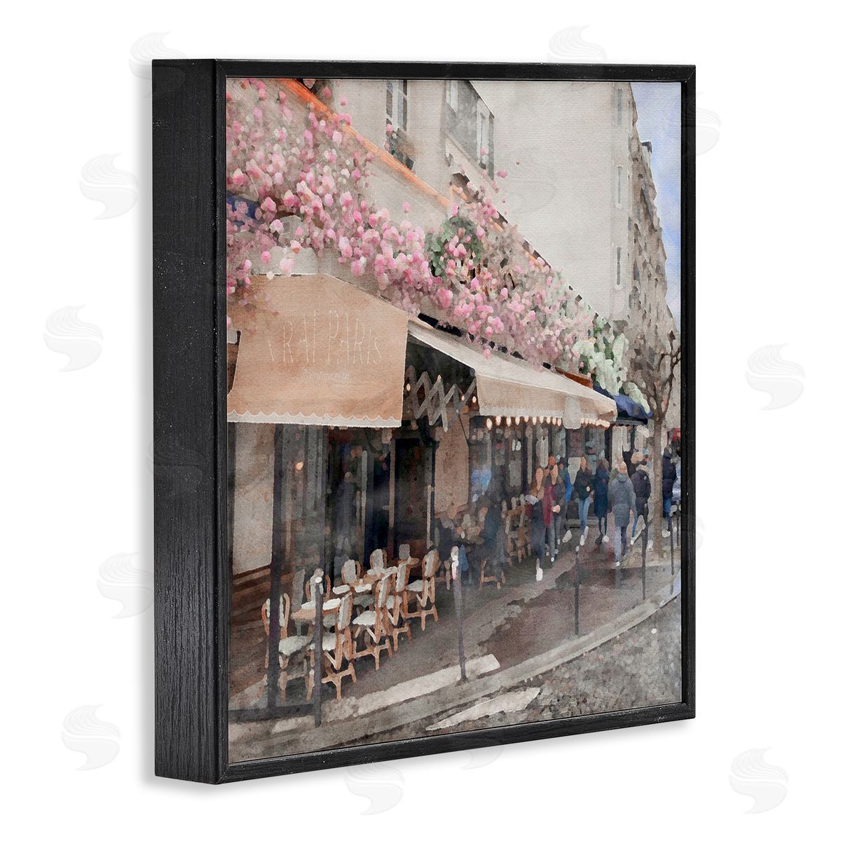 LSR Design Studio Parisian City Street Black Framed Glicee Wall Art Print