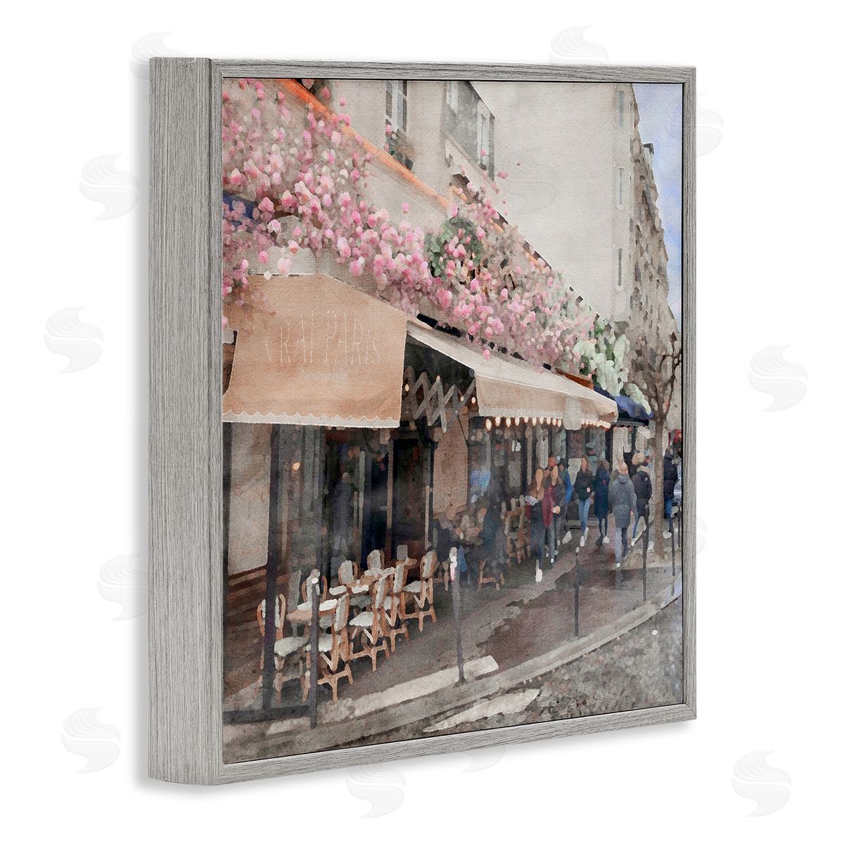 LSR Design Studio Parisian City Street Gray Framed Glicee Wall Art Print