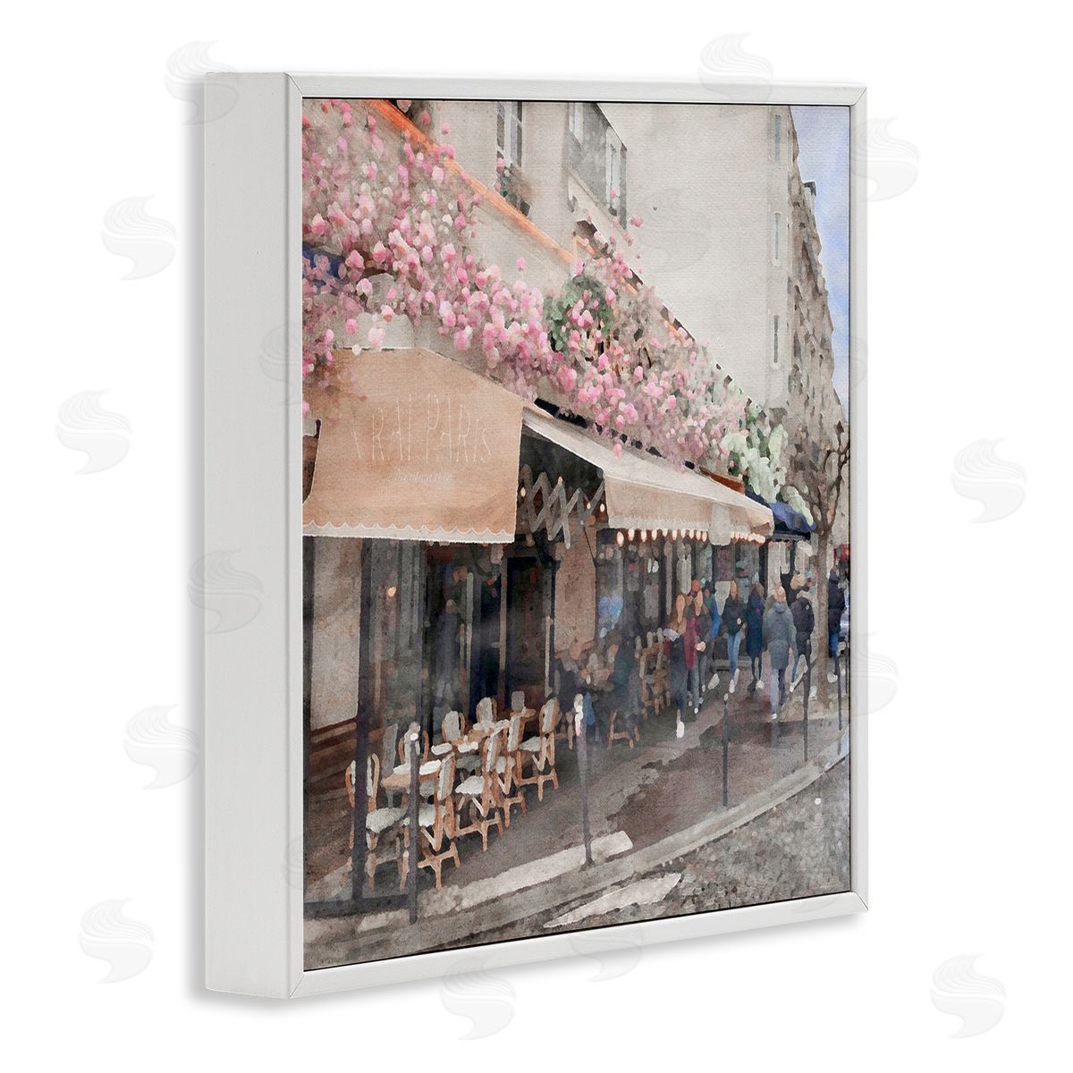 LSR Design Studio Parisian City Street White Framed Glicee Wall Art Print