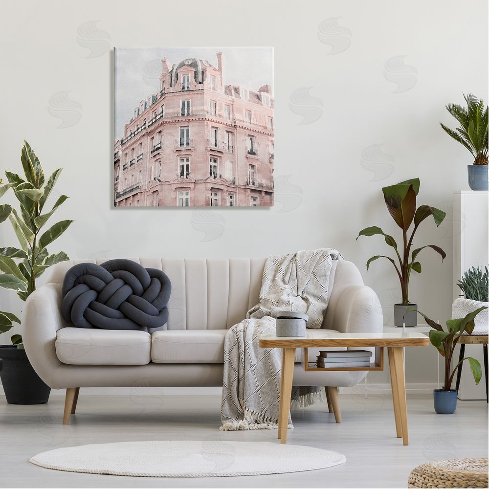 LSR Design Studio Pastel City Building Canvas Wall Art in Room
