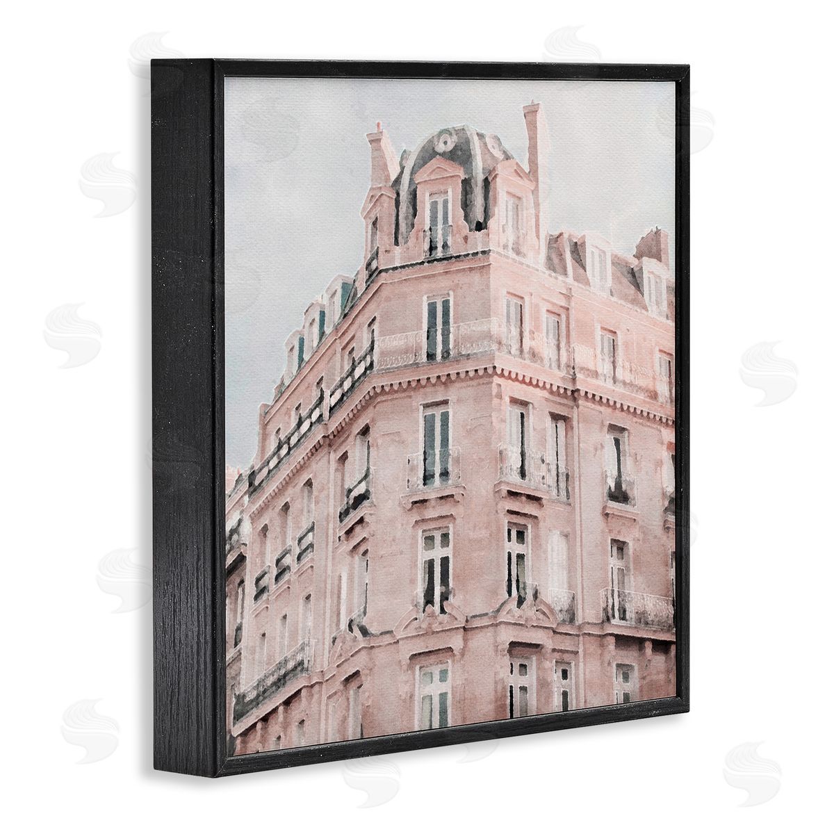 LSR Design Studio Pastel City Building Black Framed Glicee Wall Art Print