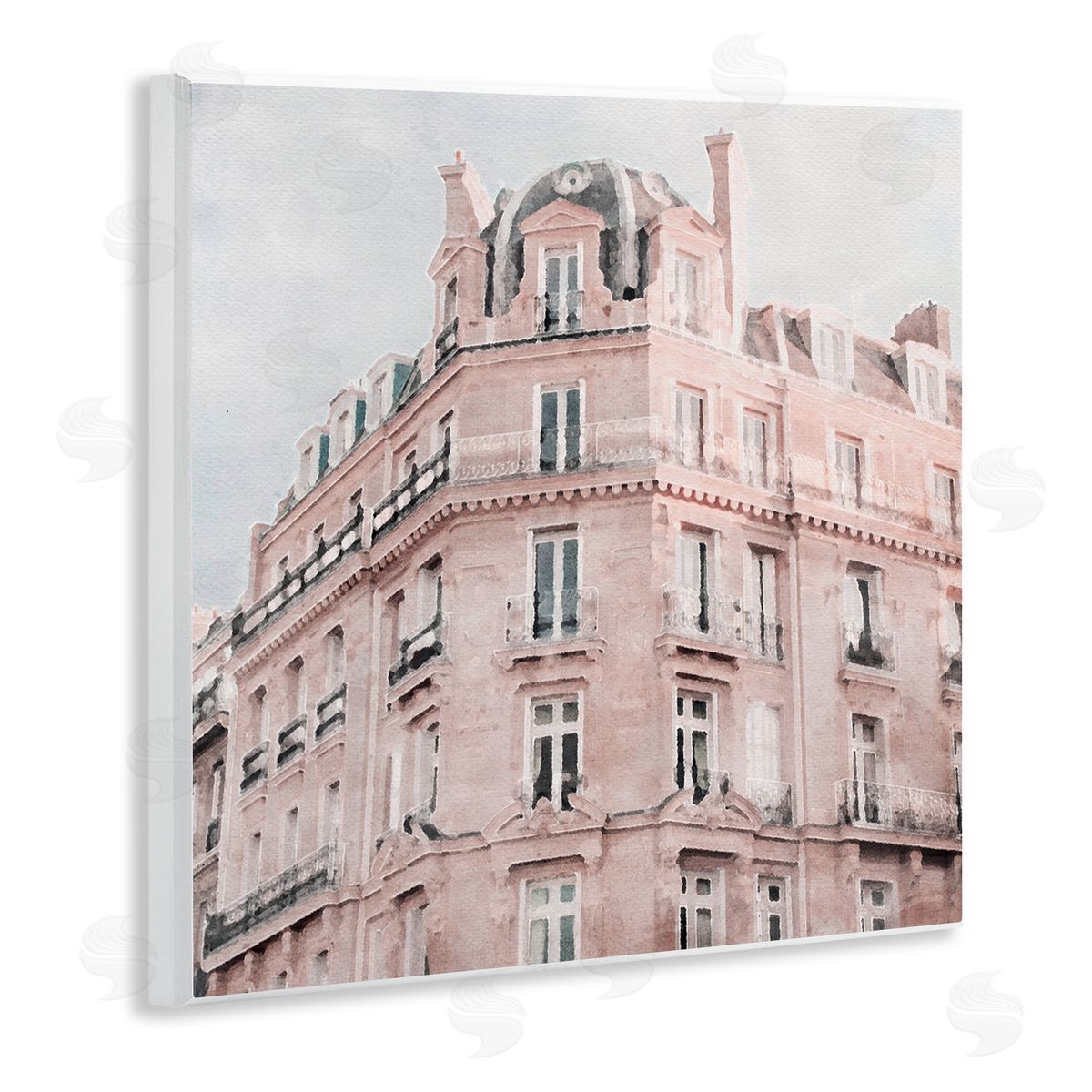 LSR Design Studio Pastel City Building Wooden Wall Plaque Art Print