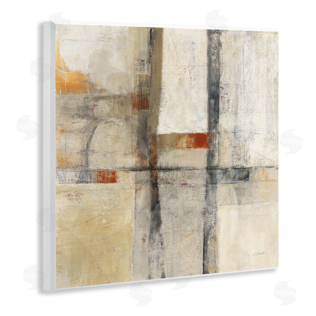 Mike Schick Beige Geometric Abstraction Wall Plaque Artside_