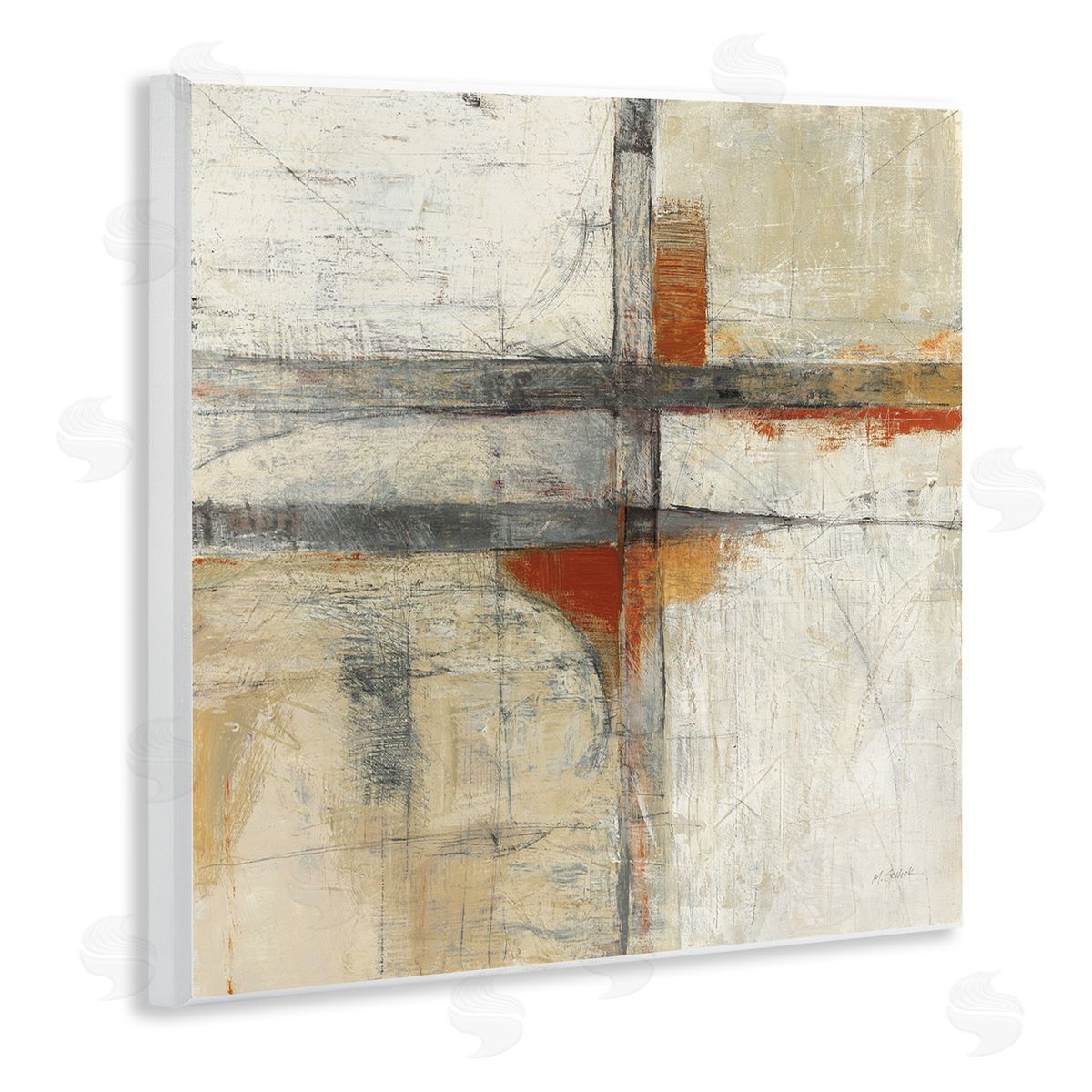 Mike Schick Rustic Beige Abstraction Wall Plaque Artside_