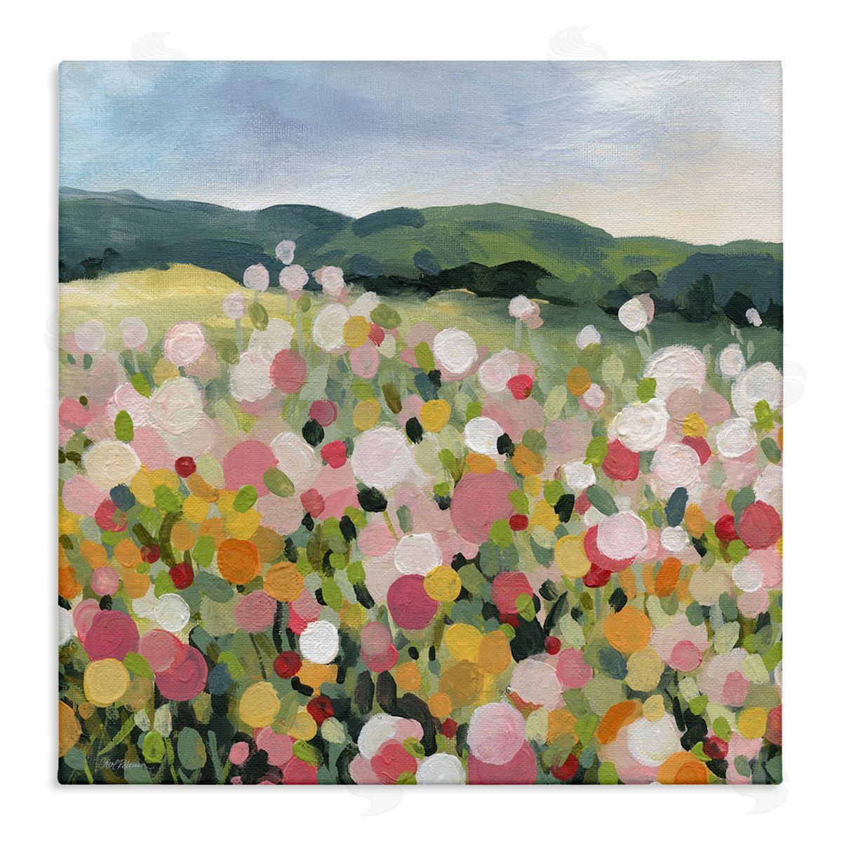Carol Robinson Meadow Landscape Painting Canvas Wall Art