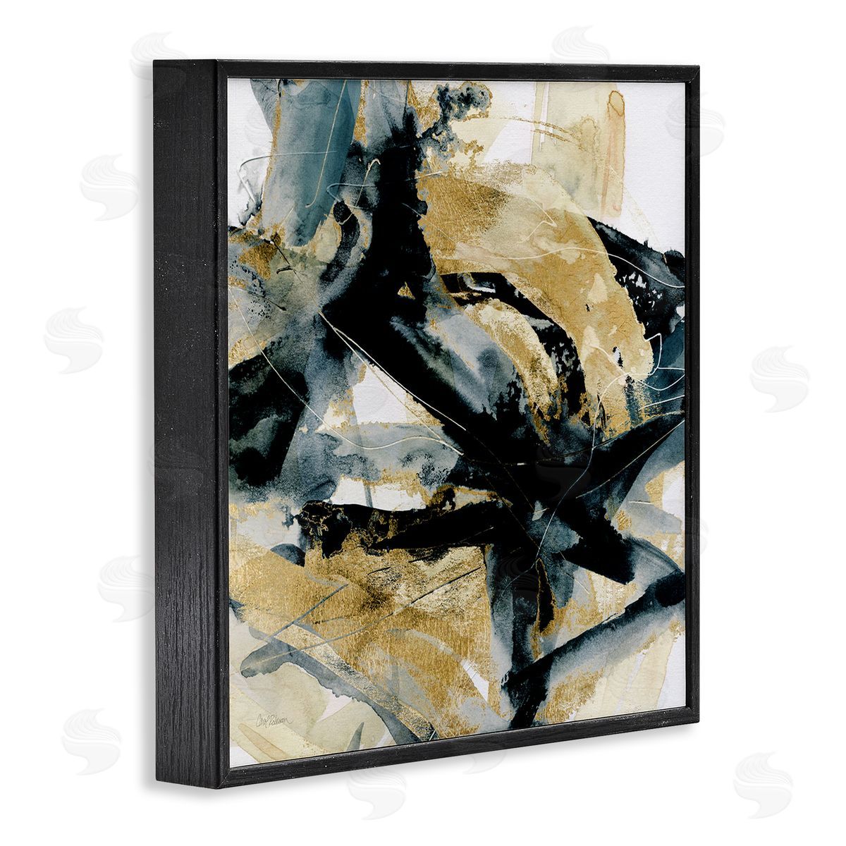 Carol Robinson Chaotic Black & Glam Black Framed Giclee Wall Artside_