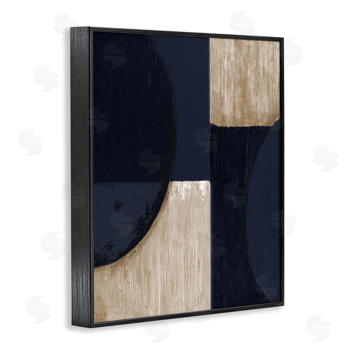 Tava Studios Contemporary Dark Shapes Black Framed Giclee Wall Artside_