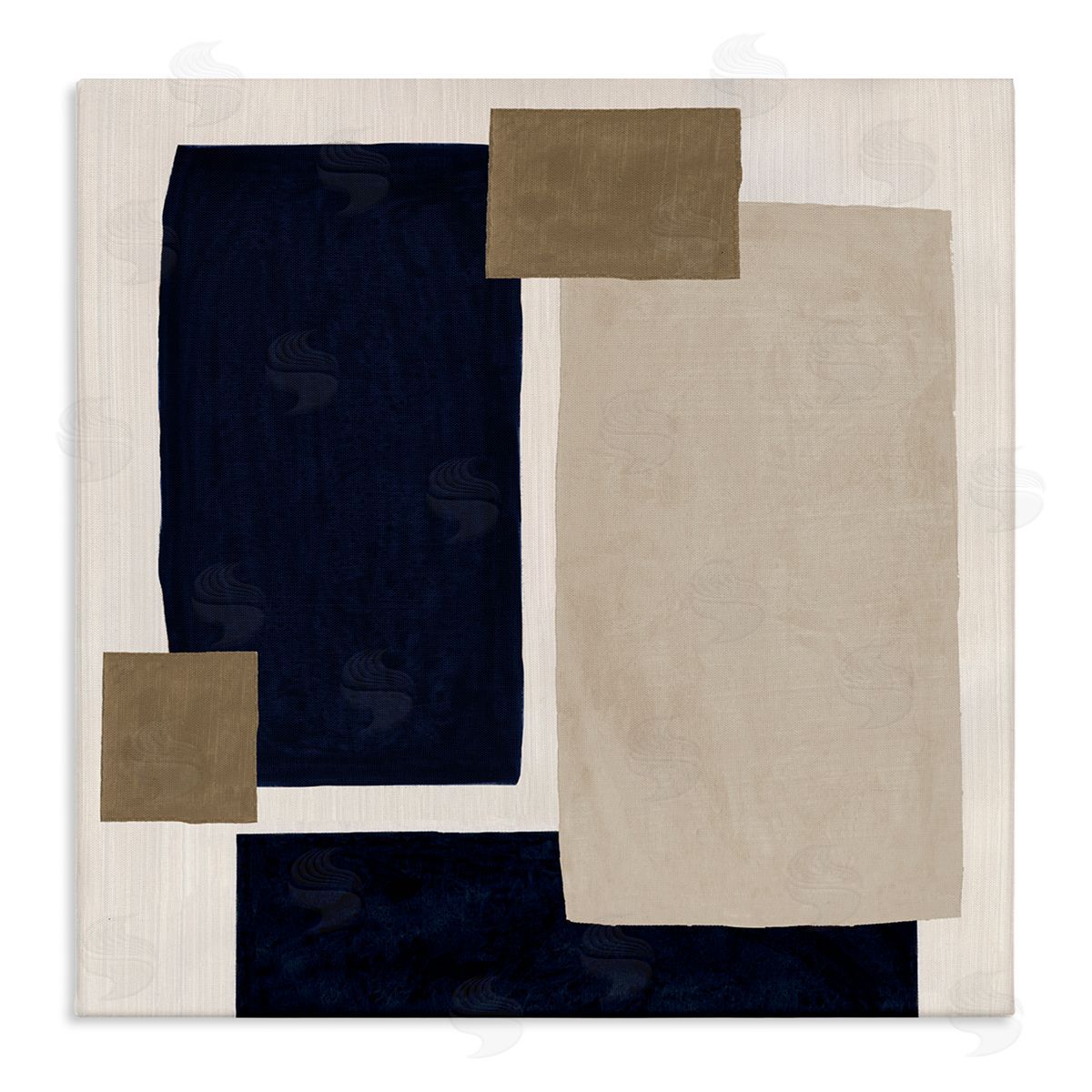 Tava Studios Tan Overlapping Squares Canvas Wall Art