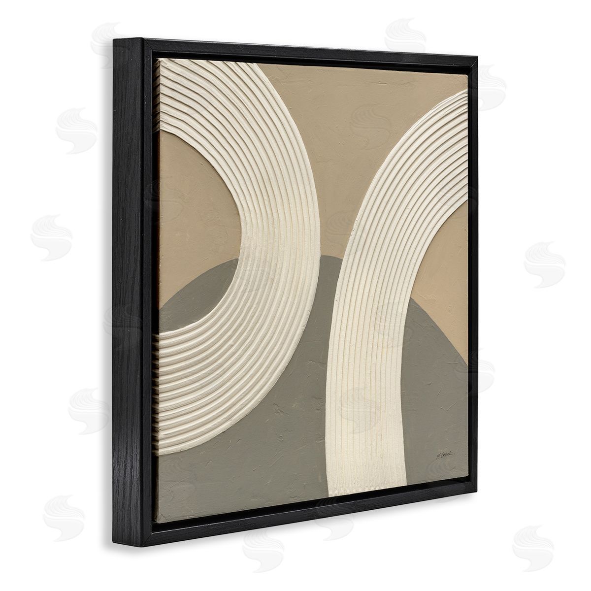 Mike Schick Contemporary Circular Shapes Black Floater Frame Canvas Artside_