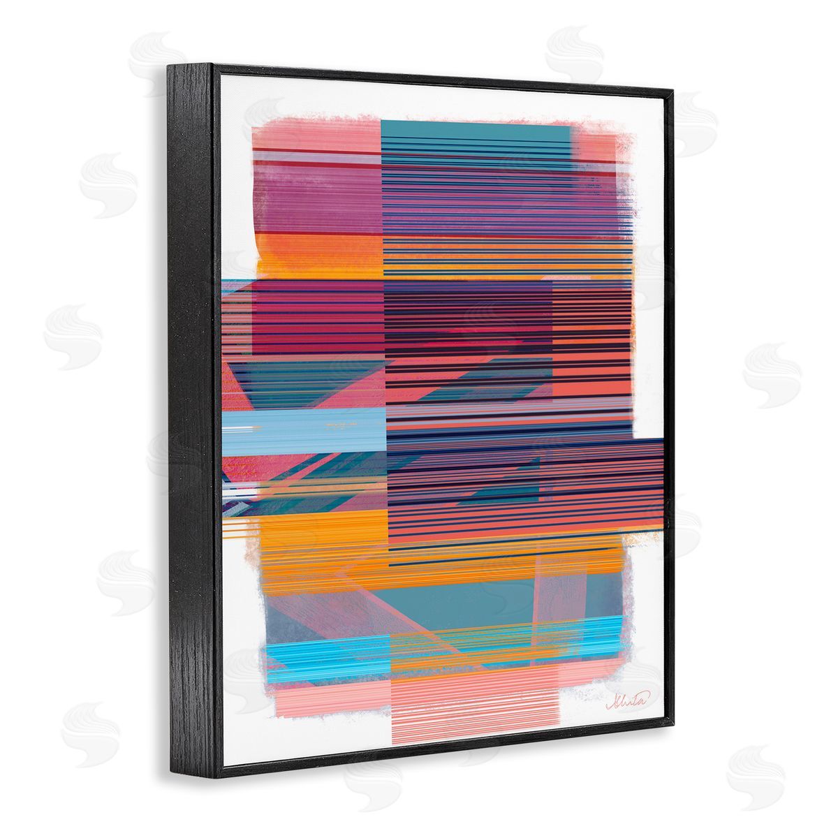 Ishita Banerjee Contemporary Lines Abstract Black Framed Giclee Wall Artside_