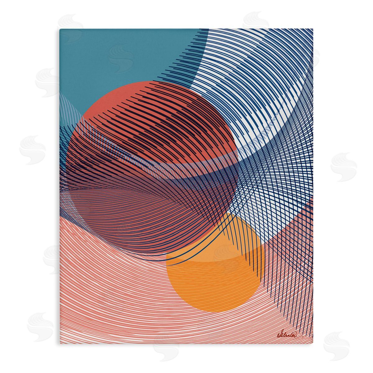 Ishita Banerjee Patterned Circular Shapes Canvas Wall Art