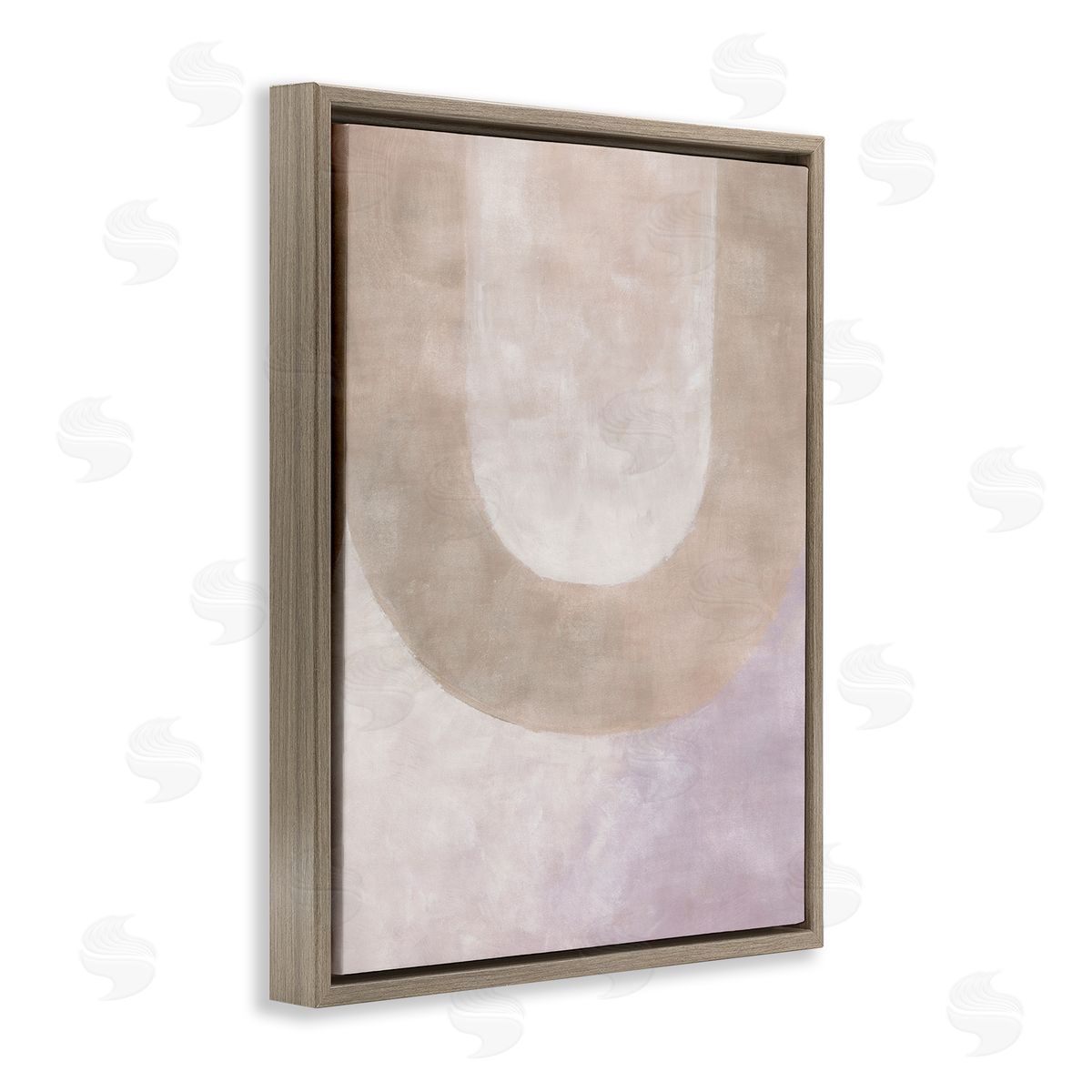 BlursByAI Soft Arch Shapes Brown Floater Frame Canvas Artside_