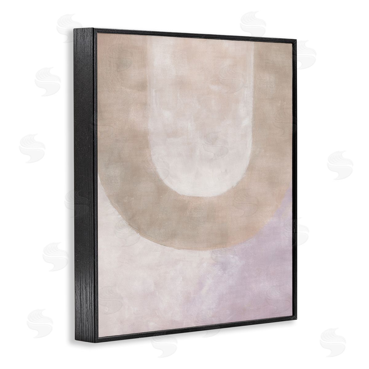BlursByAI Soft Arch Shapes Black Framed Giclee Wall Artside_