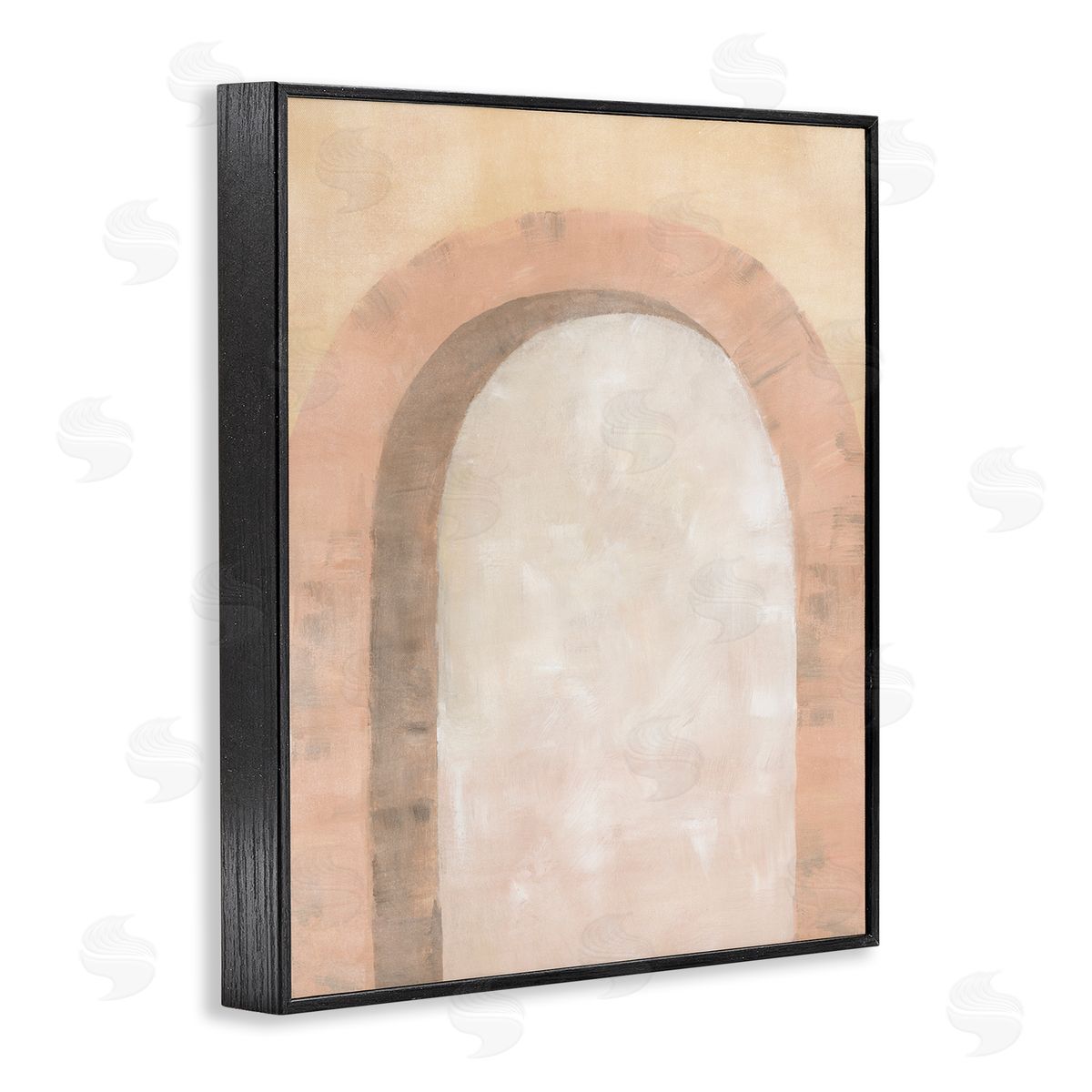 BlursByAI Modern Muted Arch Black Framed Giclee Wall Artside_