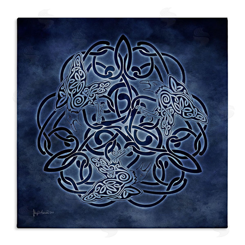 Brigid Ashwood | Blue Celtic Raven Pattern