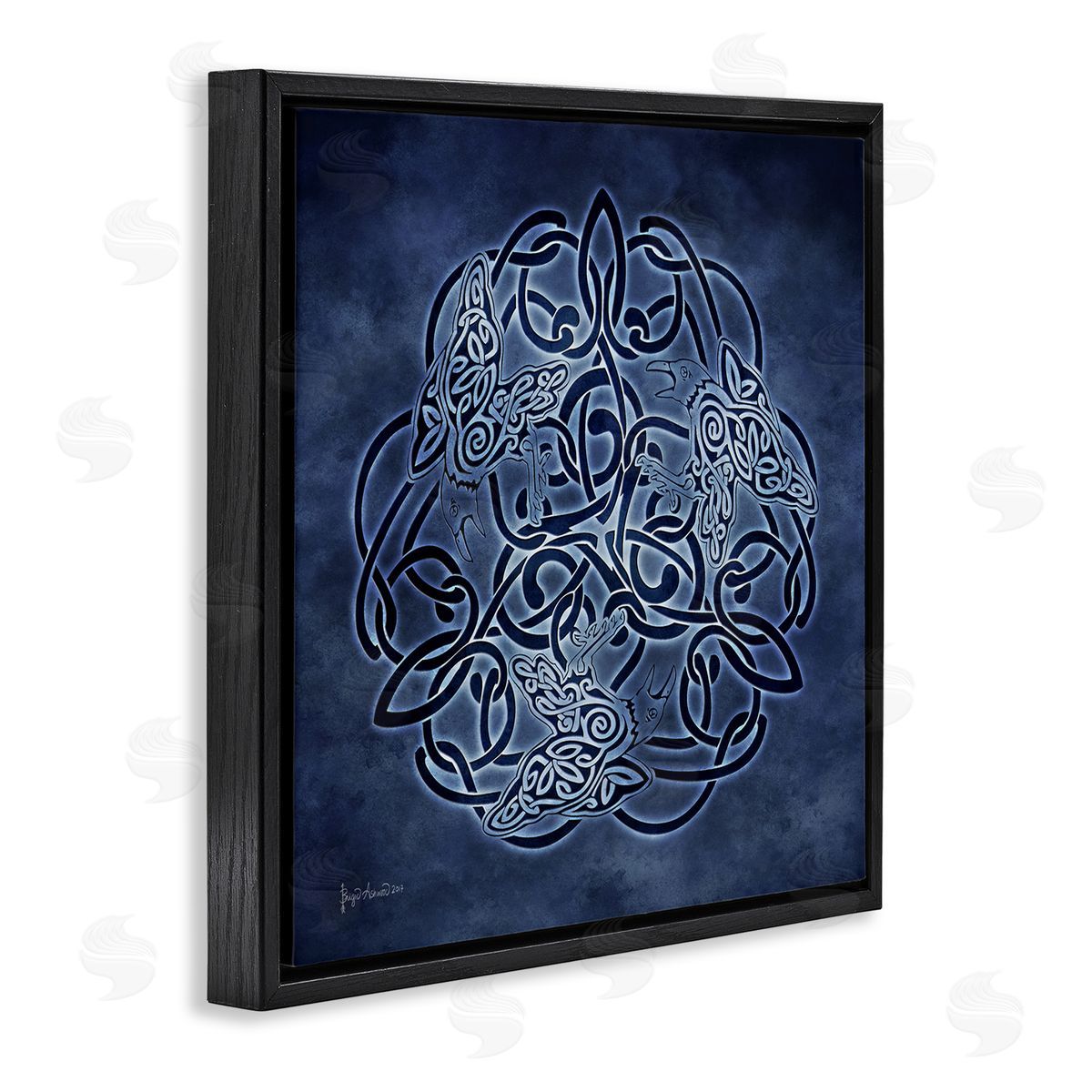 Brigid Ashwood | Blue Celtic Raven Pattern