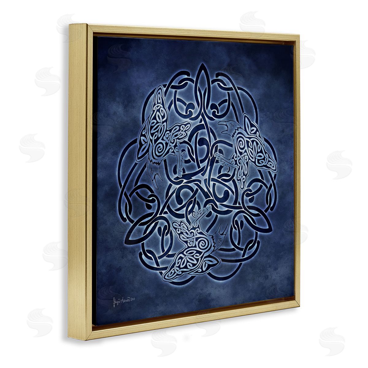 Brigid Ashwood | Blue Celtic Raven Pattern