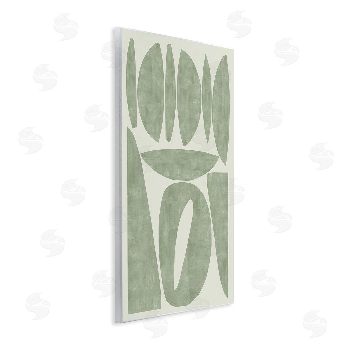 Flora Kouta Modern Green Shapes Wall Plaque Artside_