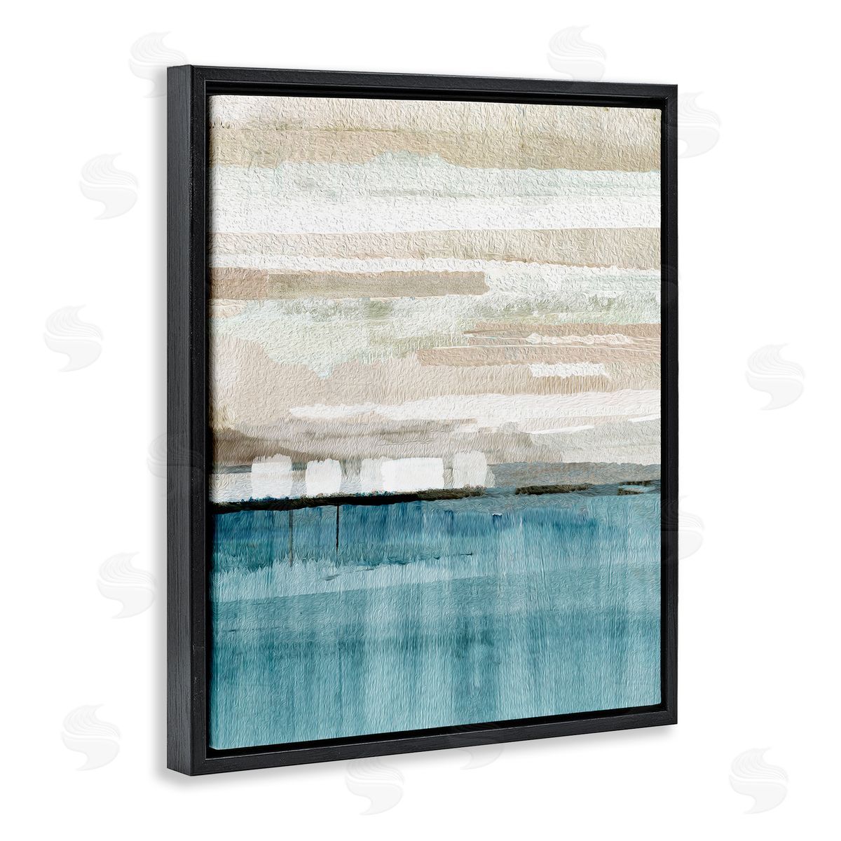 Flora Kouta Modern Sea Landscape Black Floater Frame Canvas Artside_
