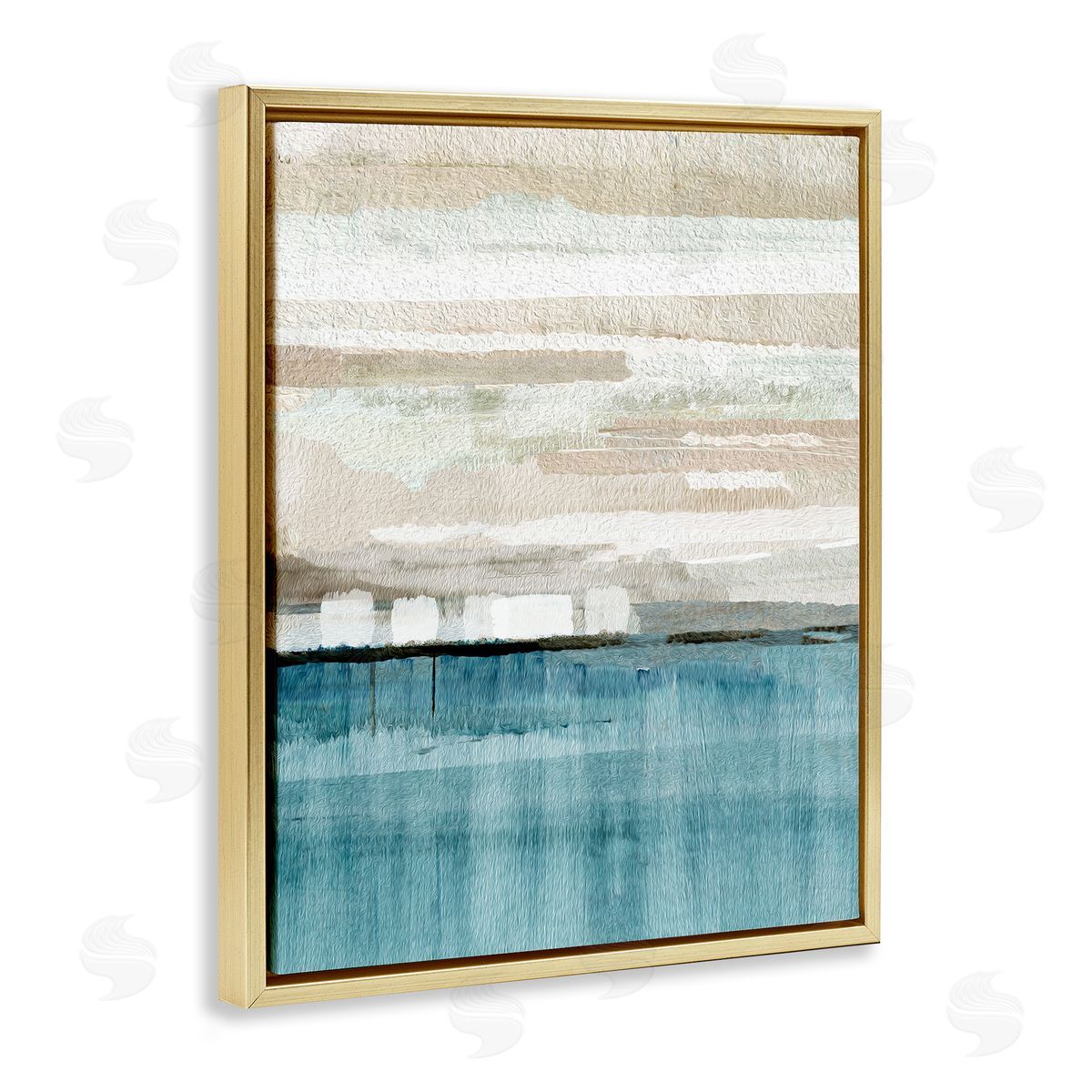 Flora Kouta Modern Sea Landscape Gold Floater Frame Canvas Artside_