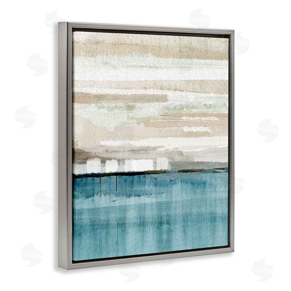 Flora Kouta Modern Sea Landscape Gray Floater Frame Canvas Artside_