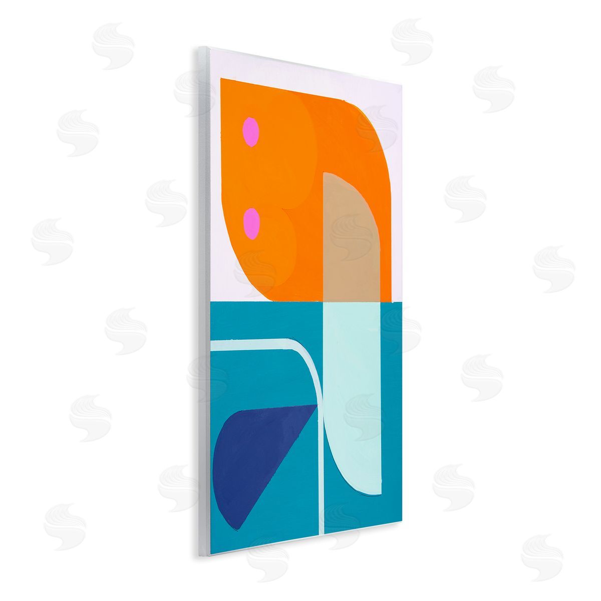 Marion Griese Orange & Blue Contemporary Wall Plaque Artside_