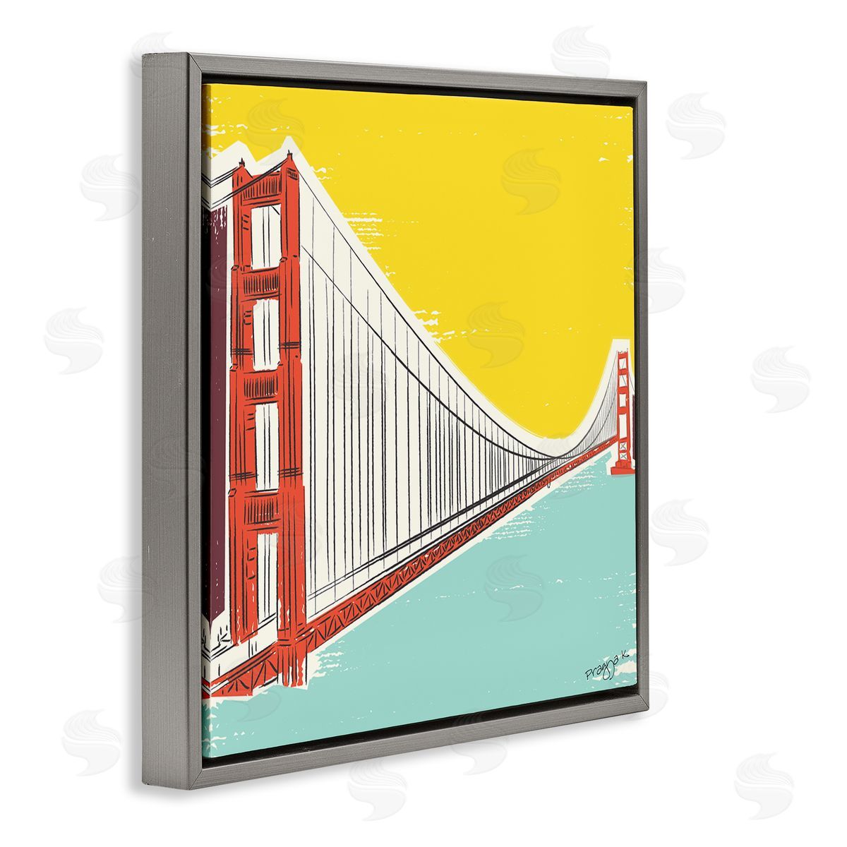 Pragya Kothari Modern Industrial Bridge Gray Floater Frame Canvas Artside_