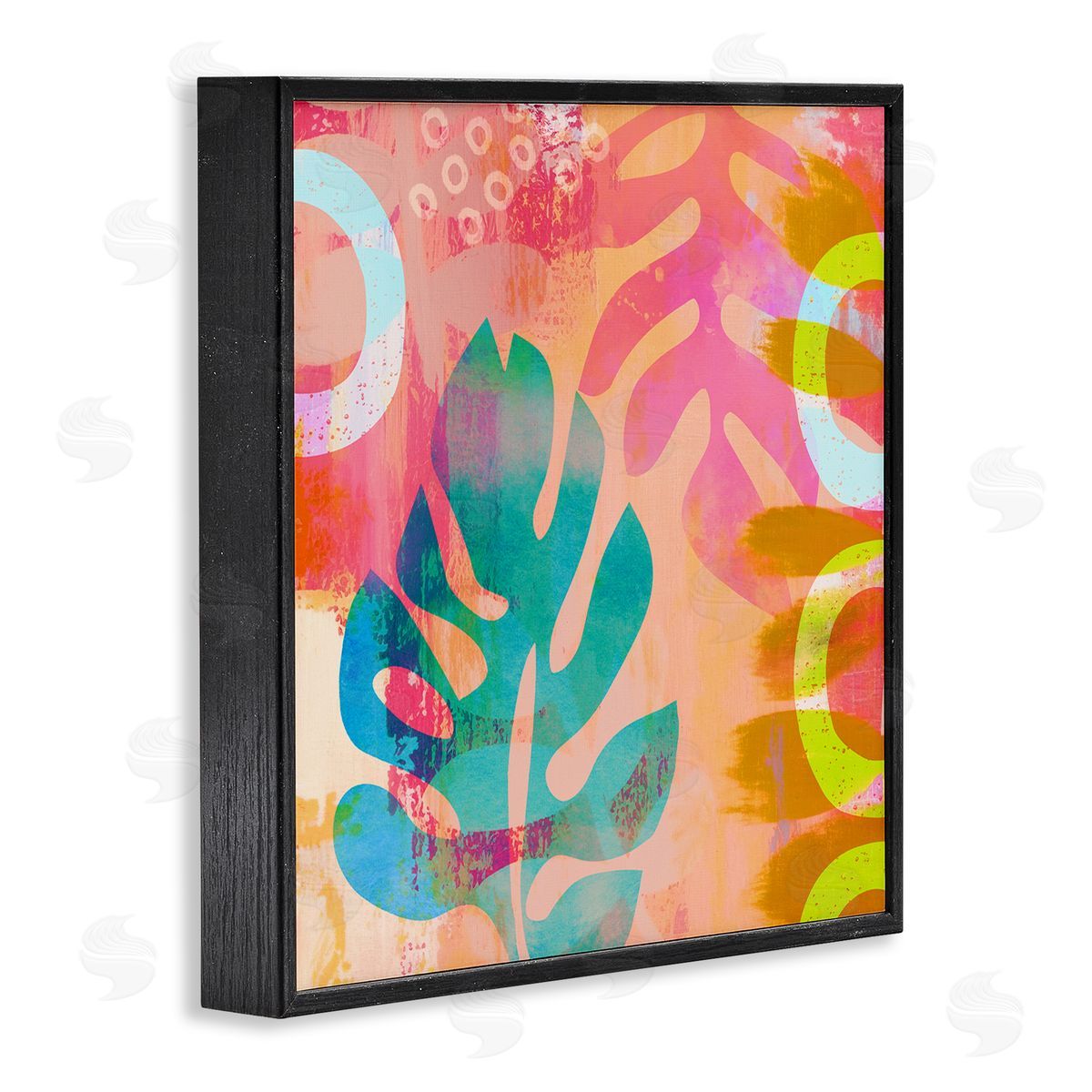 Andrea Haase Bold Plant Leaf Shapes Black Framed Giclee Wall Artside_